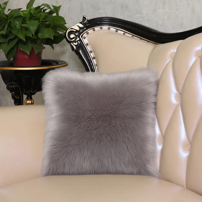 Plush Throw Pillow Sofa Cushion Hugging Pillow Case with Core Bedside Back Pillow Cute Waist Cushion