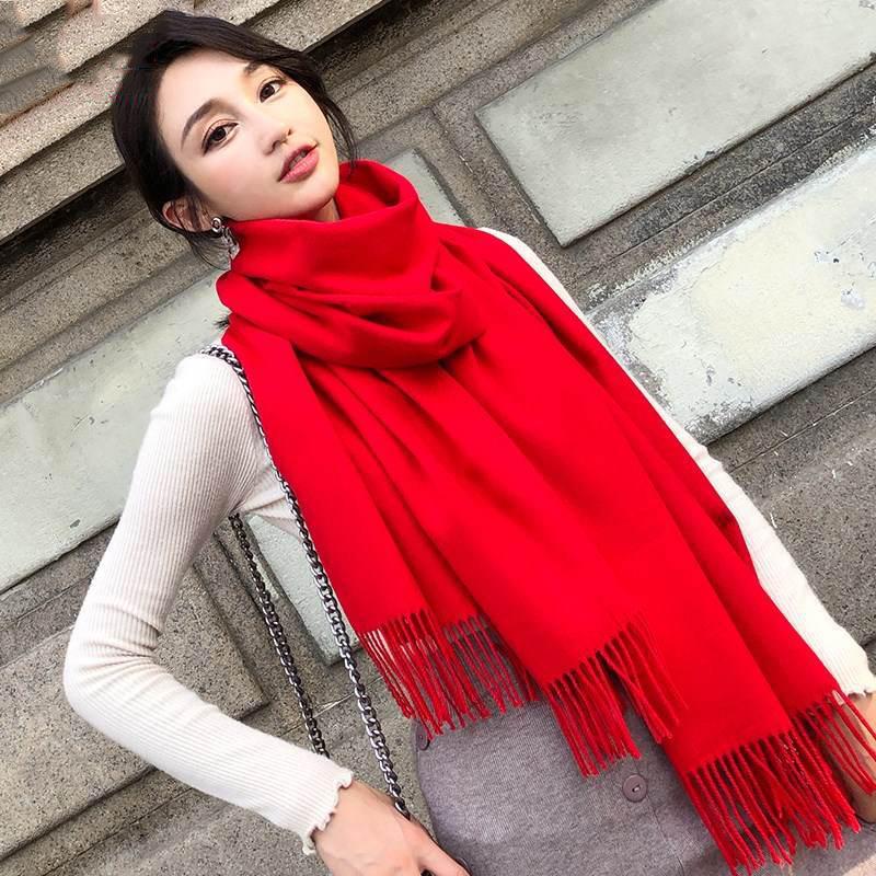 Winter Scarf for Women High Quality Warm Long Scarf Female Solid Color Thick Scarves