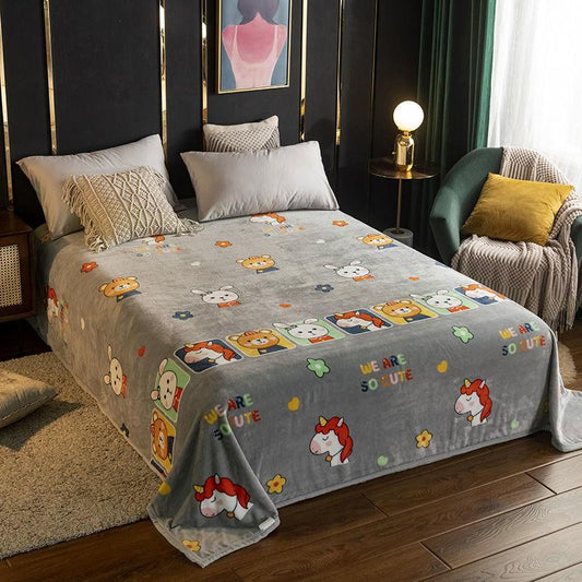 Winter Thickened Flannel Blankets Quilt Blankets Double-sided Fleece Sheets Single Coral Fleece Blankets Bed Sheets Travel Portable Warm Blankets