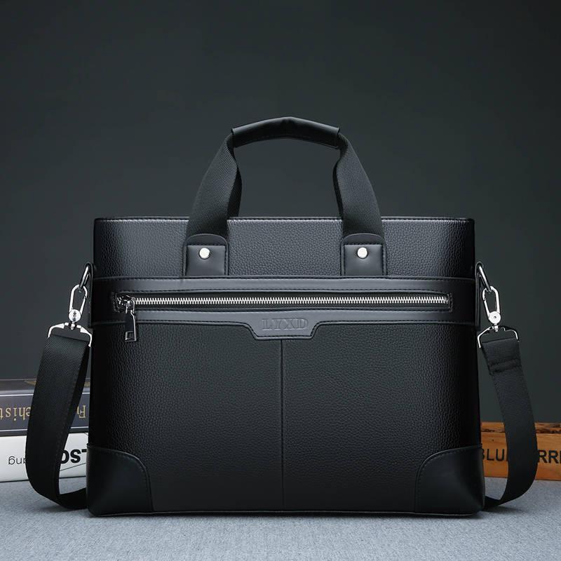 Men Genuine Leather Office Business Briefcase Laptop Case Attache Portfolio Bag Messenger Bag