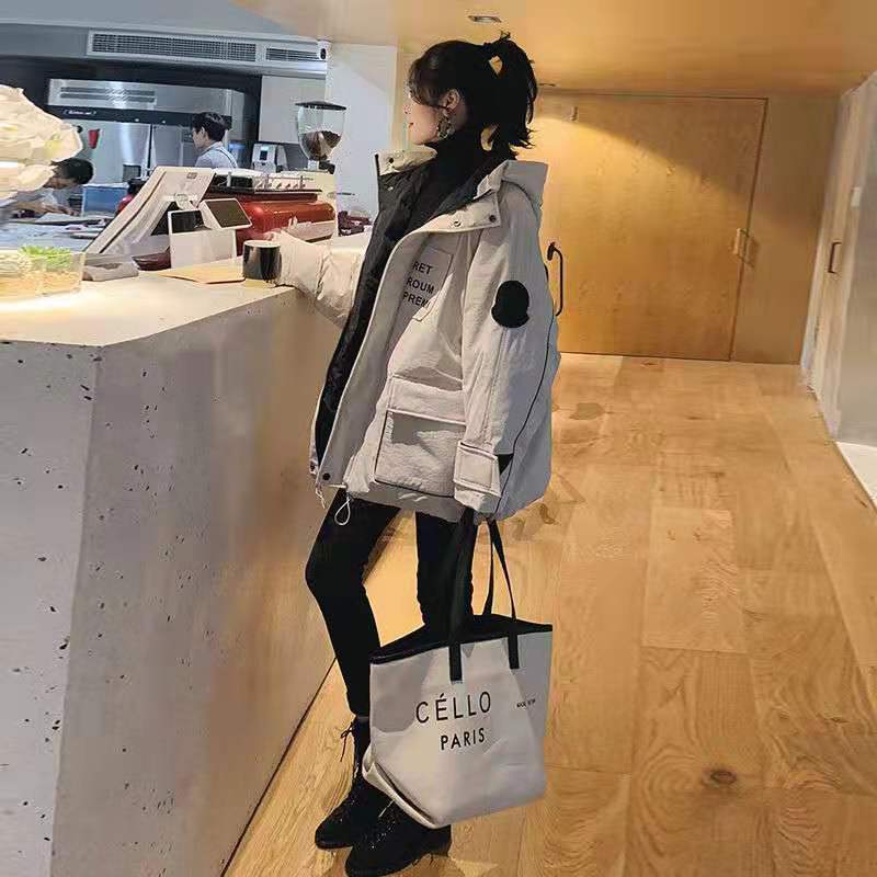 Winter Fashion Women's Cotton-padded Coat Loose Short Padded Padded Coat Student Parker Clothing Hooded Padded Jacket