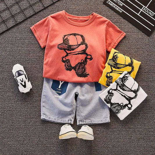 Summer Children's Set Pure Cotton Short Sleeve 2-piece Clothes Boy's Clothing Set Baby Toddler Clothing for Boy