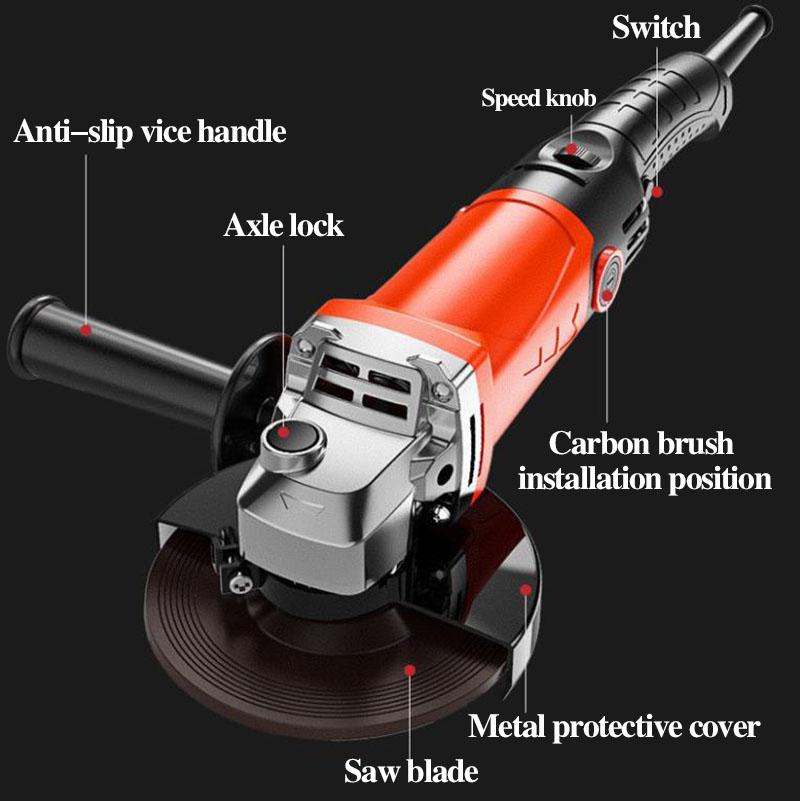 2400W Powerful 6-Speed Angle Grinder Deluxe Set Cord Cutter Polisher Handheld Power Tool 11000R