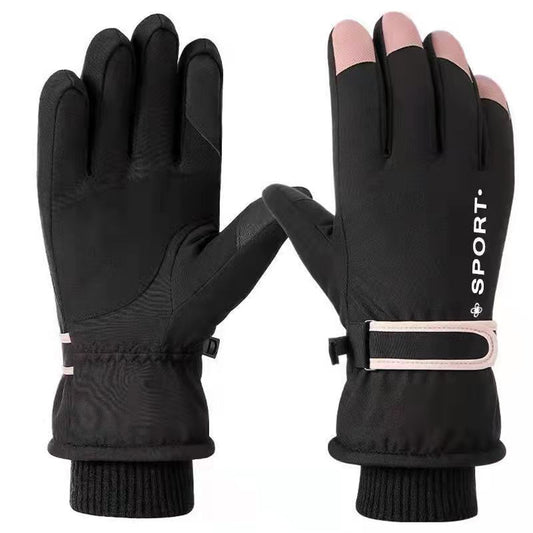 Men's and Women's Ski Gloves Winter Fleece Thick Warm Waterproof Gloves for Riding Touch Screen Outdoor Sports Driving Motorcycle Windstopper Gloves