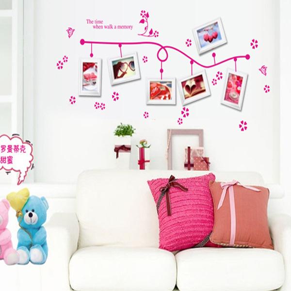 Romantic room personality independent combination flower vine photo wall stickers fashion