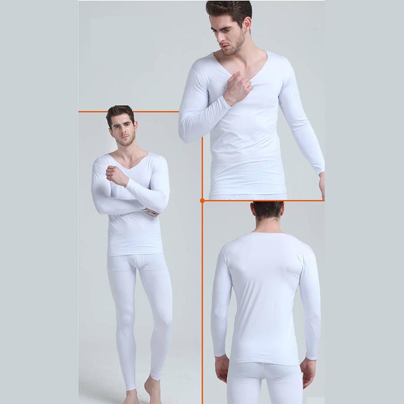 Men Winter Thermal Underwear V-neck Male  Autumn Clothes Tight Suit Thicken Windproof Comfortable Soft Lining Long Sleeve High Elasticity Slim