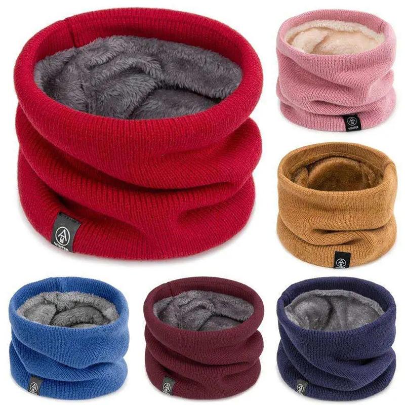 Women's Winter Scarf Plus Velvet Thickening Keep Warm Korean Style All Match Collar Neck Thermal Wrap Shawl Outdoor Leisure Cycling Bib Scarf