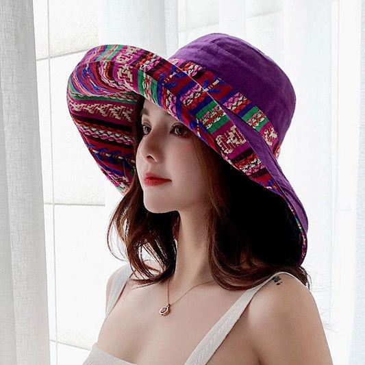 Double-sided Fisherman Hat Female Big Along The Net Red Wild Summer Hat Female Sun Hat Sun Hat Four Seasons Basin Hat