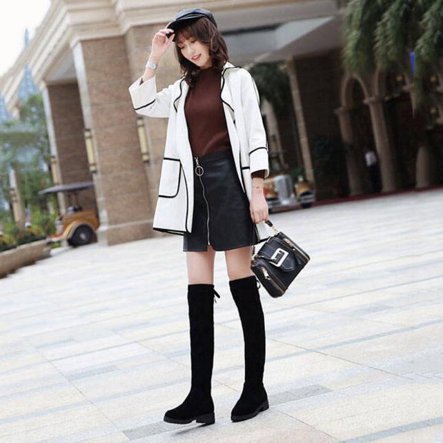 Flat Thigh High Boots Winter Women Over The Knee Boots Suede Ladies Boots Woman Shoes Boots 2019