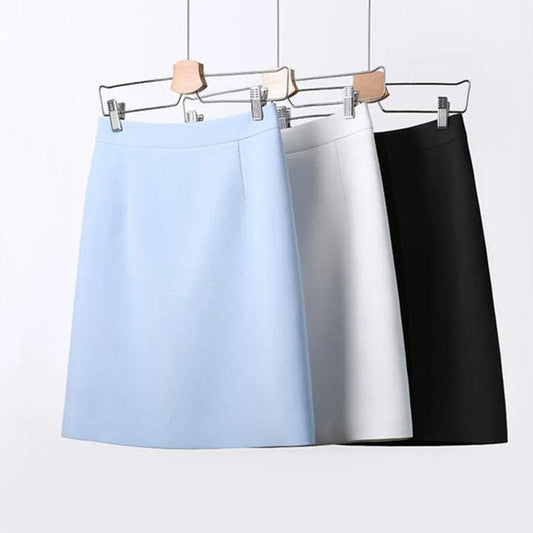 Woman Skirts Girls Summer Breathable A-line Skirt Slim Casual Mini Skirts Office Ladies Solid Color High Waist Skirt