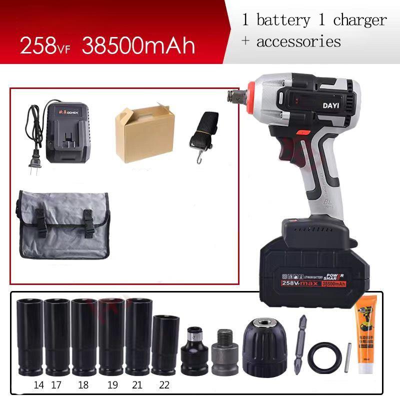 128VF/188VF/258VF High Power Industrial Electric Drill Large Capacity Lithium Battery Auto Repair Motor Electric Wrench 11 Styles Optional