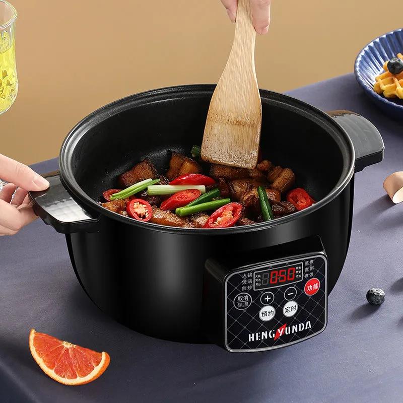 Electric Frying Pan Multifunctional Electric Heating Pot Household Dormitory Electric Frying and Cooking Integrated Pot Non-stick