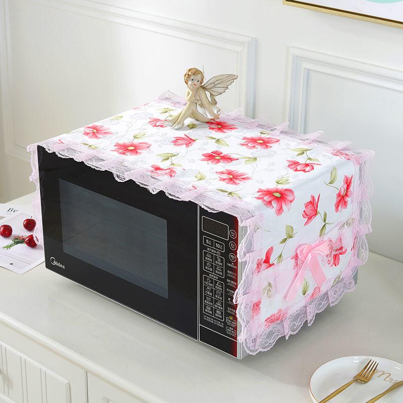 Luxury Dust Cover Microwave Oven Covers Lace Dust Cover Wear Resistant Cloth Dustproof Cloth Durable Kitchen Decoration