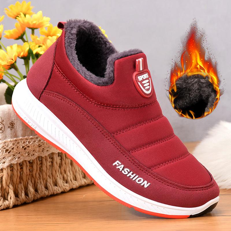 Autumn and Winter Women's Plus Velvet Thick Warm Sports Shoes Non-slip Shock Absorption Lightweight Sports Shoes