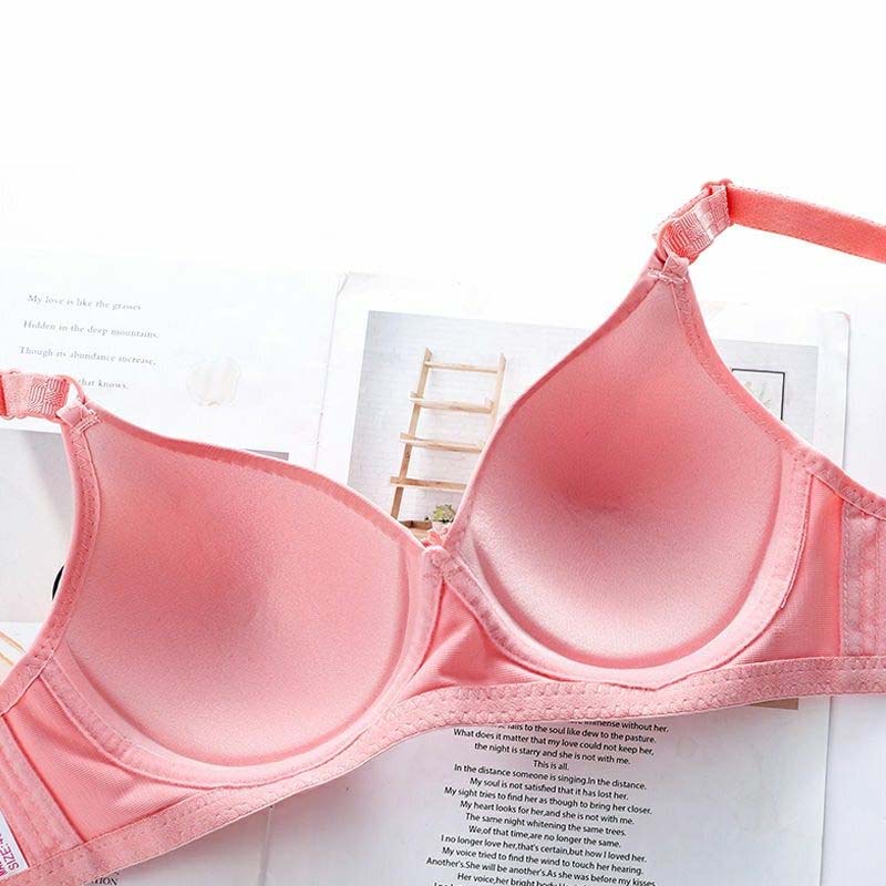 Ladies Gathering Comfortable Underwear Large Size Thin No Steel Ring Anti-sagging Anti-slip Sexy Lace Thin Mould Cup Bra