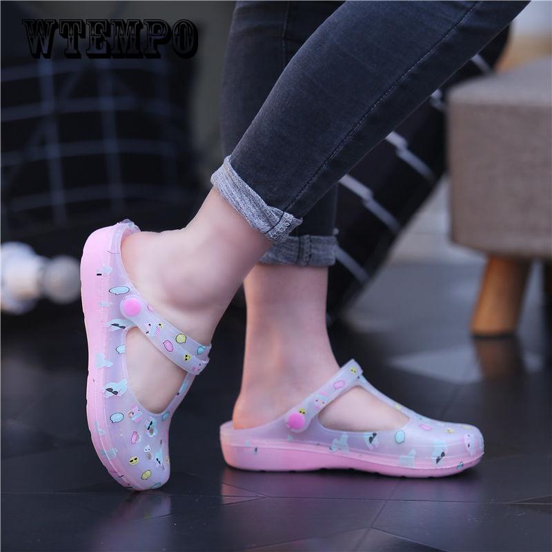 New Summer Print Female Beach Shoes Female Slippers Summer Hole Shoes Women's Shoes