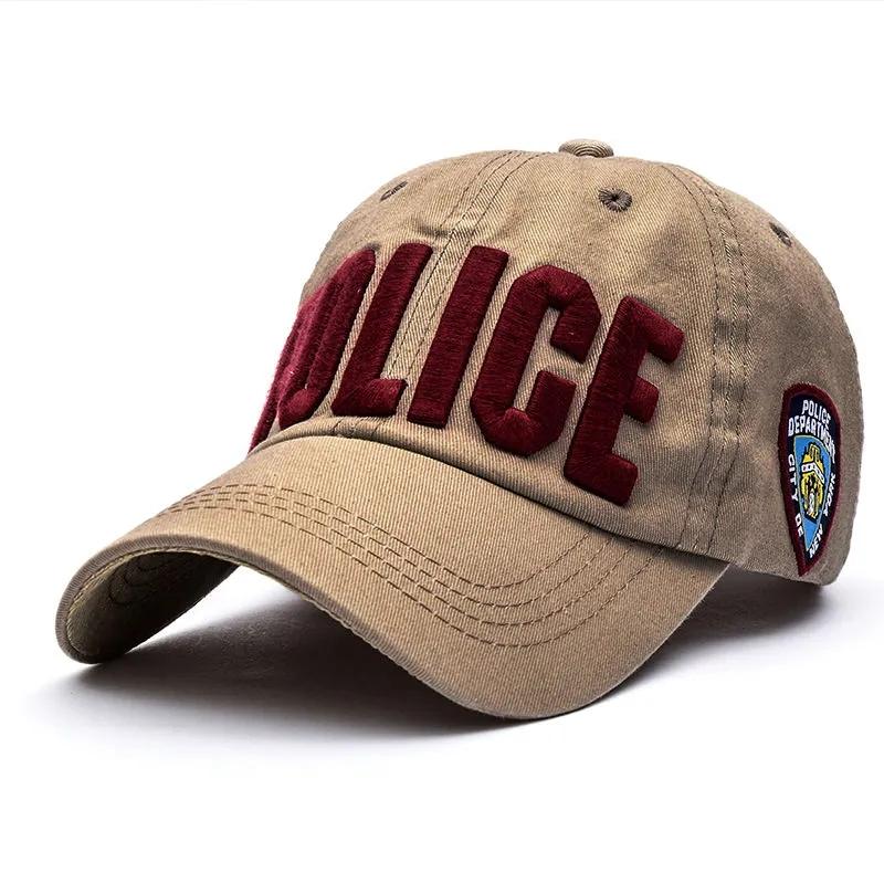 Police Embroidered Hat Women's Outdoor Sun Hat Men's Casual Hip-hop Baseball Cap Snap Back Sunscreen Cap Leisure Sport Cap