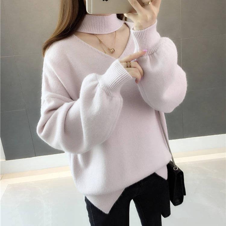 Thick O- Neck Women Sweater Streetwear Knitted Pullovers Top Autumn Winter Christmas Sweater Pull