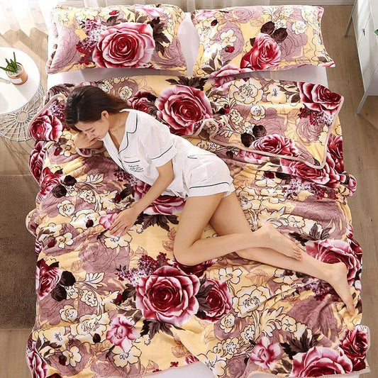 Single Layer Blankets Autumn and Winter Household Goods Flannel Sheets To Keep Warm Soft Sheets Blankets Thin Blanket