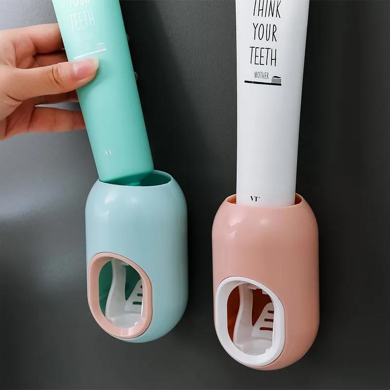 Toothpaste Artifact Automatic Toothbrush Holder Set Free Punch Toothbrush Rack Toothpaste Holder Lazy Toothpaste Squeezer