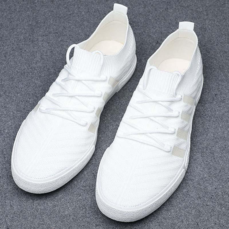 Plus Size 38-44 Summer Men Knitting Lace Up Sneakers Comfortable Running Basketball Shoes Breathable Shockproof Non-slip Shoes