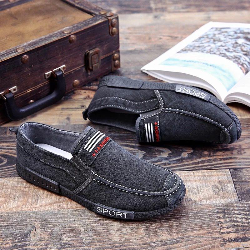 Men Canvas Shoe Solid Comfortable Casual Shoes Men Lace-up Light Summer Loafers Shoes