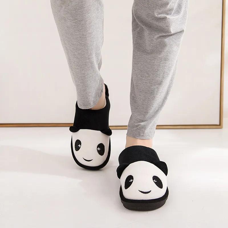 Winter Slippers Women Plus Size Men Home Cotton Thick Fleece Thick Warm Non Slip Slippers Pink Black