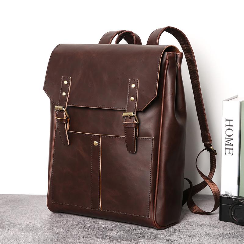 Retro Backpack Men Large Capacity Waterproof Student Computer Outdoor Sports Travel Messenger Bag