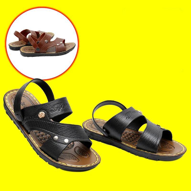 Clearance Men's Summer Sandals Men's Breathable Non-slip Beach Shoes Wear-resistant Soft Bottom Dual-purpose Sandals and Slippers