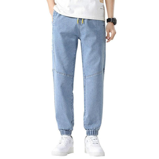 Spring and Summer Men's Straight Black Jeans All-match Trend Pants Stretch Trousers