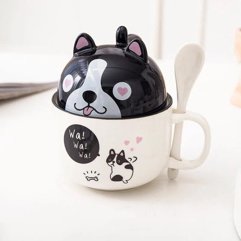 Ceramic Cup with Lid Spoon Cute Large Capacity Coffee Mug Personality Creative Trend Couple Cup Male and Female Student Gift Cup