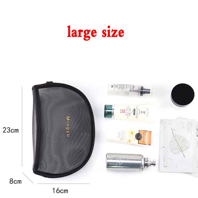 Cosmetic Bag Women's Transparent Simple Mesh Large-capacity Multi-functional Portable Storage Bag Carry-on Wash Bag