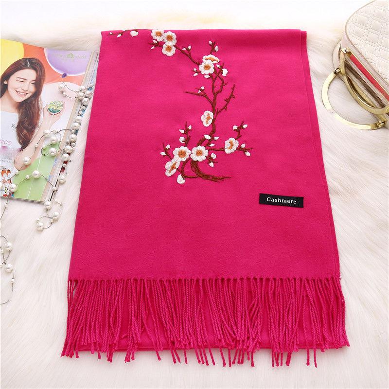 Hand-embroidered Scarf Women Increase All-match Warmth Women's Shawl Women's Outer Scarf Women's Winter Soft Fabric