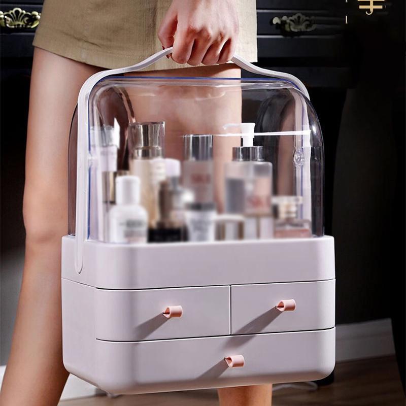 Large Capacity Cosmetic Storage Box Makeup Drawer Organizer Jewelry Nail Polish Makeup Container Desktop Sundries Storage Box