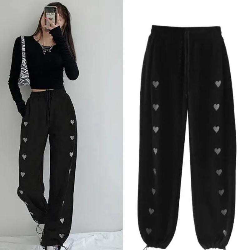 Women's Casual Sports Pants Summer Loose Thin Student Harem Pants Women's Drawstring Straight Leggings Trousers