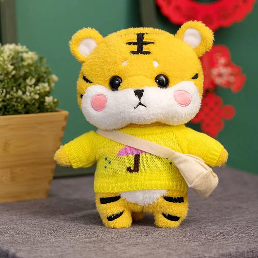 Children's Plush Toys Lovely Cartoon Little Tiger Doll Cute Soft Festival Doll Decorations Kid's Sleeping Doll