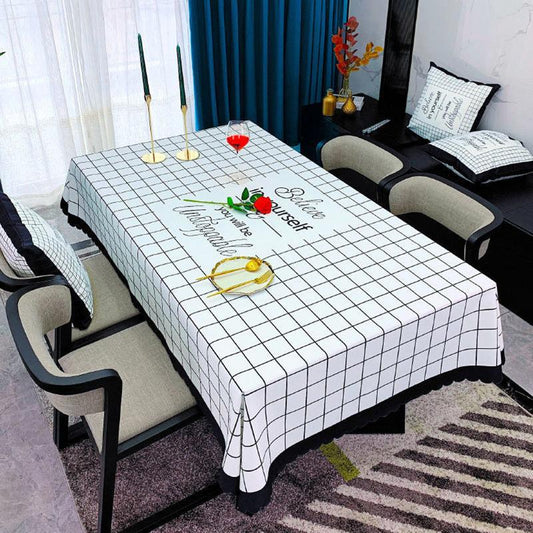 Nordic Style Tablecloth Fabric Waterproof and Oil-proof Disposable European-style Simple Modern Dining Table Coffee Table Rectangular Tablecloth