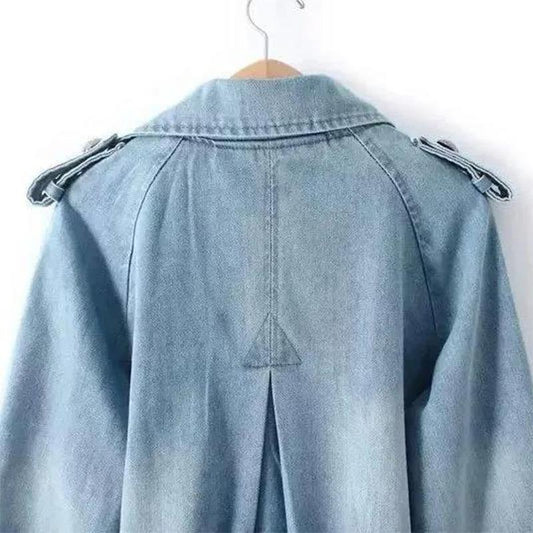 Denim Short Coat Women's Korean Loose Wild Cape Trench Coat 2021 Spring and Autumn