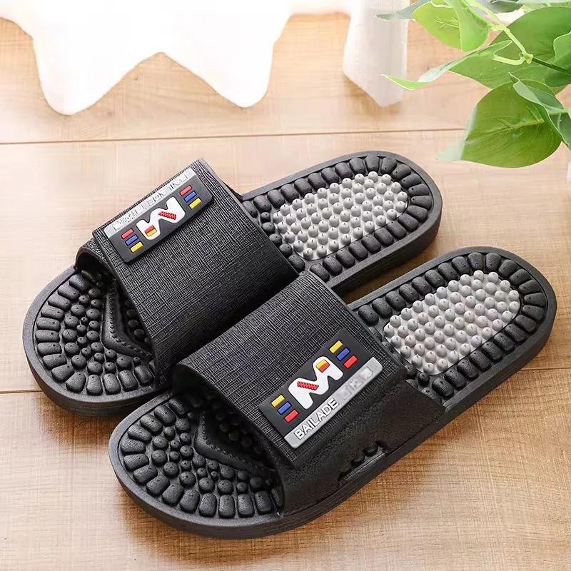 Summer Men's Foot Acupoint Massage Pedicure Slippers Home Bathroom Non-slip Deodorant Couple Leisure Indoor Sandals