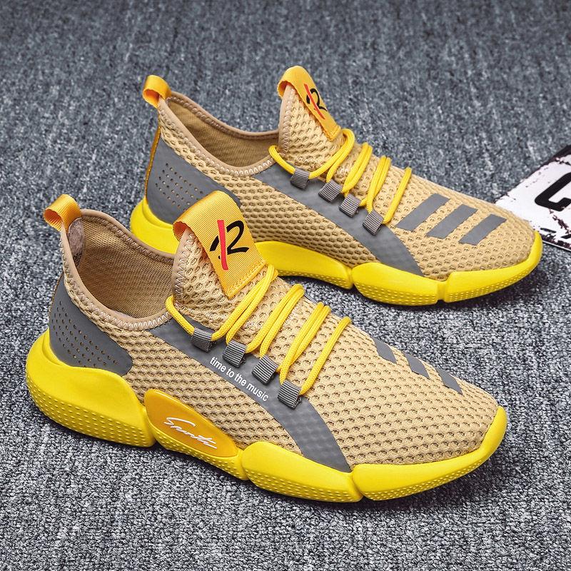 Men's Mesh Shoes Summer Breathable Sneakers Sports  Light Hollow Running Shoes