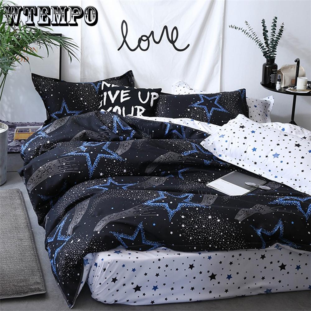 New Cartoon Simple Fashion Geometric Bedding 2/3pcs Stripes Set Bed Cover Sheet Duvet