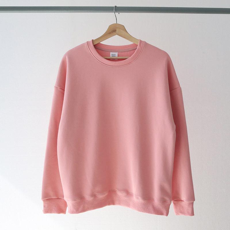 Woman Sweatshirts 2021 Sweet Korean O-neck Knitted Pullovers Thick Autumn Winter Candy Color Loose Hoodies Solid Womens Clothing