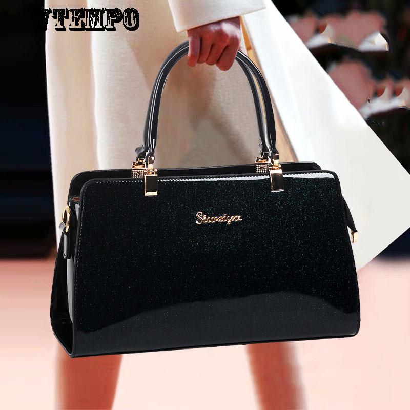 Women's Bag Fashion Handbag Messenger Bag Shoulder Bag Leather Texture Patent Leather Bag