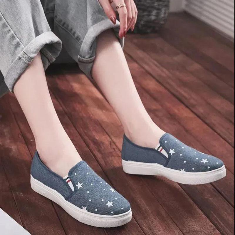 Old Beijing Cloth Shoes Women's One-foot Flat Soft Sole Single Shoes Breathable Canvas Shoes