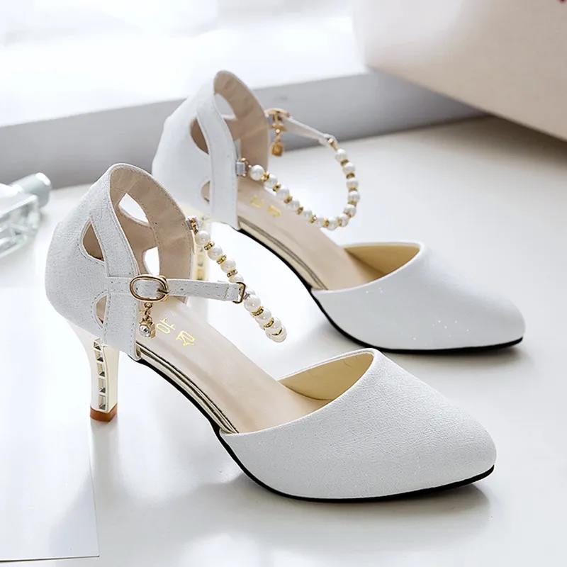 High-heeled Sandals Women's One-line Buckle Stiletto Shoes All-match Work Shoes