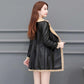 Winter Women's Leather Fashion Fur Coat Lamb Fur Coat Plus Velvet Thickening Medium Long Large Size Leather Coat