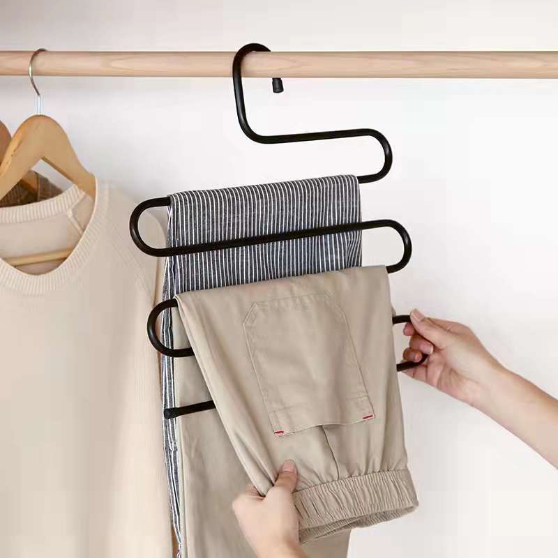 5 Layers Stainless Steel Layers Pants Hanger Tie Clothes Rack Organizer Space Saver Closet