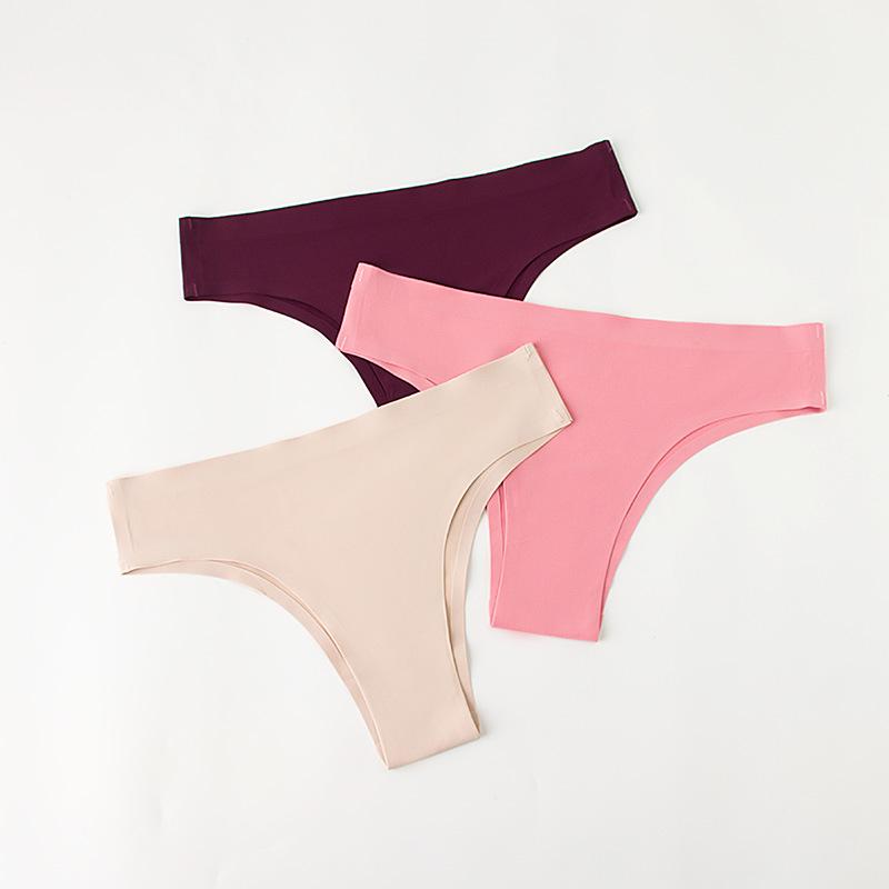 3Pcs/Set Women Cotton Panties Comfortable Thongs Underwear Women Bikini Underpants Low-rise Girl's T-back Panties