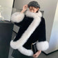 Winter Fashion Fox Fur Grass Woman Coat Plush Thickening Medium Length Women's Leather Coat Plush Thin Rabbit Hair Coat