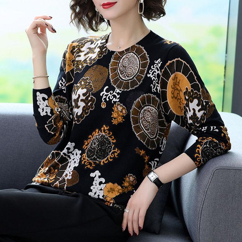 High-end Cashmere Sweater Ethnic Style Autumn Winter Plus Size Vintage Knit Pullover Sweater Warm Jumper Top